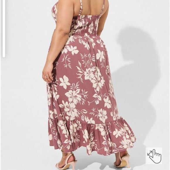 Torrid Emma Floral Gauze Lace Insert Maxi Dress Summer Spring Vacation Resort - Picture 2 of 14